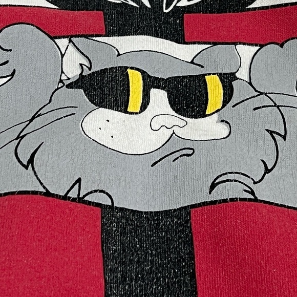 Vintage Cat in Christmas Box Ugly Sweater Xmas 1980s Pullover Sweatshirt - Picture 3 of 6